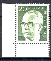 637 Heinemann 20 Pf Ecke Ul ** Postfrisch - Unused Stamps