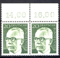 637 Heinemann 20 Pf Paar OR ** Postfrisch - Unused Stamps