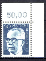 640 Heinemann 50 Pf Ecke Or ** Postfrisch - Unused Stamps