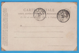 CARTE POSTALE "CORPS EXPEDITIONNAIRE DE MADAGASCAR" - FRANCHISE POSTALE - POSTE AUX ARMEES 1895 - Lettres & Documents