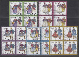 1696-1700 Trachten I: Viererblock-Satz Zentrischer Vollstempel NETTETAL 14.10.93 - Used Stamps