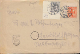 11 AM-Post Ecke Oben Rechts Und 5 Ecke Unten Rechts Auf Brief OKER 2.3.1946  - Covers & Documents