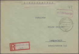 Gebühr-bezahlt-Stempel R-Bf Not-R-Zettel NEUSTADT / AISCH 16.1.46 N. Langenfeld - Other & Unclassified