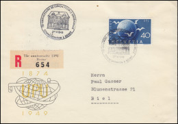 Schweiz 524 Weltpostverein EF Auf Schmuck-R-Brief SSt BERN 75 Jahre UPU 27.5.49 - U.P.U.