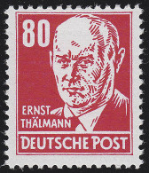 340v XII Ernst Thälmann 80 Pf Rot Wz.2 XII ** - Neufs