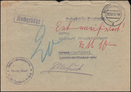 Portopflichtige Dienstsache Denazifizierungskammer BÜNDE / WESTF. 12.10.1948 - Occupation 1914-18