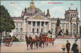 Ansichtskarte Reichstagsgebäude Mit Pferdekutsche BERLIN 26.8.1909 Nach Pitschen - Other & Unclassified