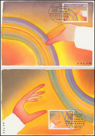 Schweiz Weltpostverein UPU 17-18 Regenbogen: 2 Maximumkarten Im Umschlag - Dienstzegels
