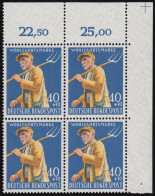 300 Landwirtschaft 40+10 Pf Bauer ** Eck-Vbl O.r. Zähnung 1-dg + - Unused Stamps