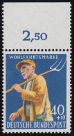 300 Landwirtschaft 40+10 Pf Bauer ** Oberrand Durchgezähnt - Unused Stamps