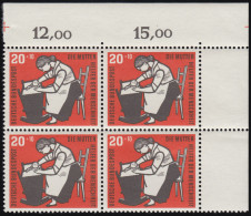 245 Kinderpflege 20+10 Pf Kinderwiege ** Eck-Vbl O.r. Zähnung Dg-1+ - Unused Stamps