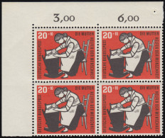 245 Kinderpflege 20+10 Pf Kinderwiege ** Eck-Vbl O.l. Zähnung 0-1 - Unused Stamps