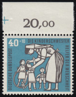 246 Kinderpflege 40+10 Pf Kinderschwester ** Oberrand - Unused Stamps