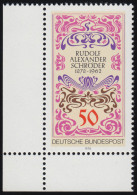 956 Rudolf Alexander Schröder ** Ecke U.l. - Unused Stamps