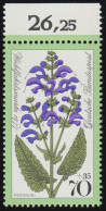 952 Wiesenblumen 70+35 Pf Wiesensalbei ** Oberrand - Unused Stamps