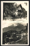 AK Berchtesgaden, Hotel Landhaus Franz, Teilansicht Mit Watzmann  - Berchtesgaden