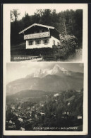 AK Berchtesgaden, Hotel Haus Almrosen, Teilansicht Mit Watzmann  - Berchtesgaden