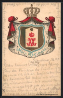 Lithographie Flensburg, Mein Regiment, Wappen  - Regimente