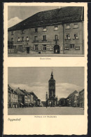 AK Deggendorf, Rathaus Mit Stadtplatz, Gaststätten Der Schlossbrauerei Moos  - Deggendorf