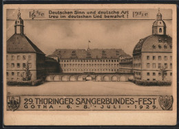 AK Gotha, 29. Thüringer Sängerbundesfest 1929, Schloss Friedenstein, Wappen  - Autres & Non Classés