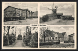 AK Linden I. Holstein, Gasthof Lindenhof, Gemischtwarengeschäft Von Herbert Lorenzen, Windmühle  - Other & Unclassified