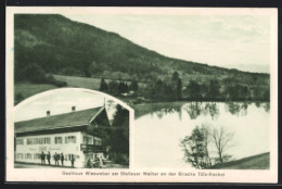 AK Wackersberg /Stallauer Weiher, Gasthaus Wiesweber An Der Strecke Tölz Kochel, Uferpartie  - Bad Tölz