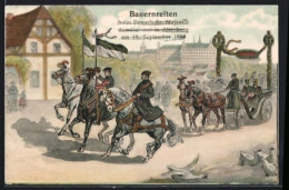 Künstler-AK Altenburg, Festpostkarte Zum Besuch Sr. Majestät Des Kaisers In Der Stadt 1909, Bauernreiten  - Altenburg