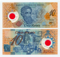 Brazil 10 Reais 2000 Cabral - Polymer Commemorative Note P248a Series A 0001 Unc - Brazilië