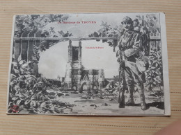 Cpa 10 Troyes Cathédrale Poilu, 1918 - Troyes