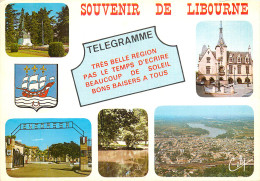 33 SOUVENIR DE LIBOURNE TELEGRAMME  - Libourne