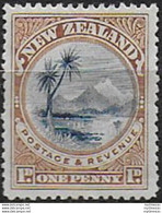 1898 New Zealand Lake Taupo 1d. Blue And Yellow Brown MH SG N. 247 - Autres & Non Classés