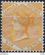 1906 Jamaica Victoria 6d. Dull Orange MH SG N. 51 - Otros & Sin Clasificación