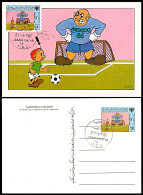 LIBYA 1986 FIFA WC Mexico '86 Football Soccer Comics Children (postal-stationery MAXIMUM FDC) - 1986 – Mexiko