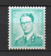 - BELGIQUE N° 1371 Neuf ** MNH - 12 F. Vert-bleu Roi Baudouin 1er 1958-62 (série Lunettes) - Cote 15,00 € - - 1953-1972 Brillen