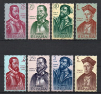 - ESPAGNE N° 1125/32 Neufs ** MNH - Série LES CONQUÉRANTS DE L'AMÉRIQUE 1962 (8 Timbres) - Cote 25,00 € - - Unused Stamps