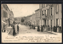 CPA Ariège, Lavelanet, Rue Saint-Sernin, Vue De La Rue  - Lavelanet