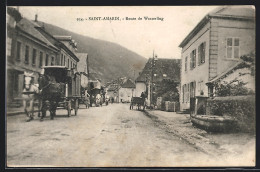 CPA Saint-Amarin, Route De Wesserling, Vue De La Rue  - Saint Amarin