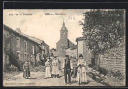 CPA Ville-au-Montois, Vue De La Rue Avec L'Église  - Other & Unclassified