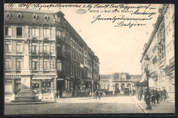 AK Mons, Rue De La Station, Strassenpartie Mit Blick Zum Bahnhof  - Mons