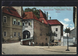 AK Hermannstadt, Rathaus Mit Ochsenfuhrwerk  - Roumanie