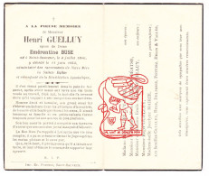 DP Henri Guelluy ° Saint-Saveur 1880 † 1953 X Emérentine Buse // Béatse Mairie Delfosse Pottiez Belin Vallée - Images Religieuses