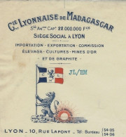 1929 ENTETE NAVIGATION IMPORT EXPORT Cie Lyonnaise De Madagascar Lyon => Adjudication Machines à Madagascar V.HISTORIQ - 1900 – 1949