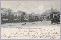 CPA CARTE POSTALE BELGIQUE BRUXELLES LA PLACE DE LA CONSTITUTION 1903 - Andere & Zonder Classificatie