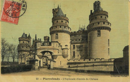 60491 01 31#0 - PIERREFONDS * - L'ESPLANADE D'ENTREE DU CHÂTEAU (carte Toilée) - Pierrefonds