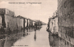 CPA - DJIBOUTI - Souvenir ... Village Indigène Inondé - Edition Au Bon Marché - Gibuti
