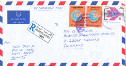 Kuwait Registered Air Mail Cover Sent To Germany 11-1-2000 - Koweït