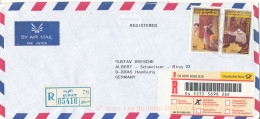 Kuwait Registered Air Mail Cover Sent To Germany 14-8-1999 - Kuwait