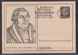 Dt.Reich Gedenkpostkarte Martin Luther MiNo. P 224 Mit Dem Seltenen SSt Eisleben 10.11.33 ... (350.-) - Postkarten
