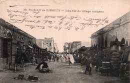 CPA - DJIBOUTI - Souvenir ... Rue Du Village Indigène - Edition R.Vorperian - Gibuti