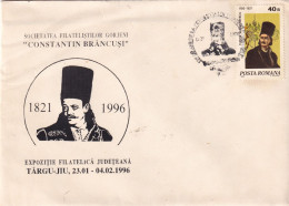 A24776 - Constantin Brancusi, Societatea Filatelistilor Gorjeni Cover Romania 1996 - Storia Postale